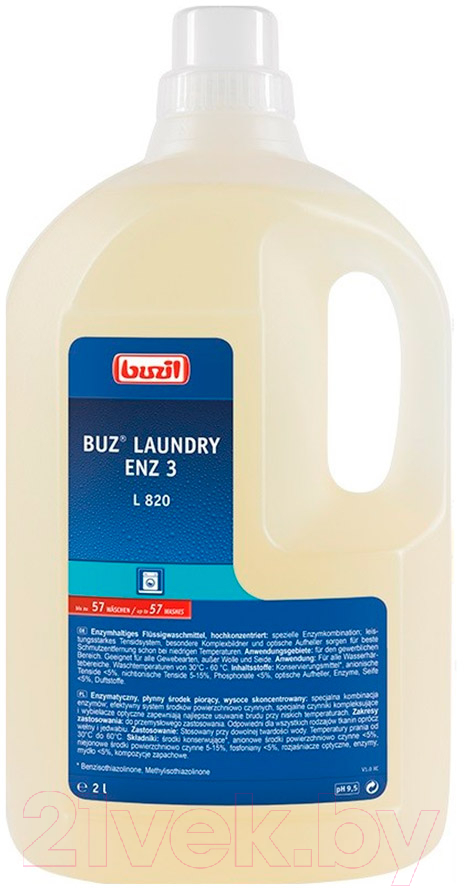 Гель для стирки Buzil Buz Laundry Enz 3 L 820 Для прачечной