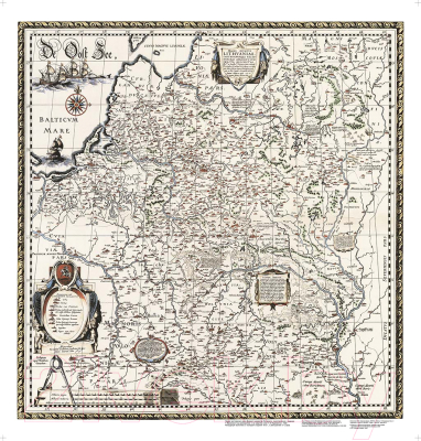 Настенная карта Белкартография Великое Княжество Литовское XVI в. (ламинированная с держателями)