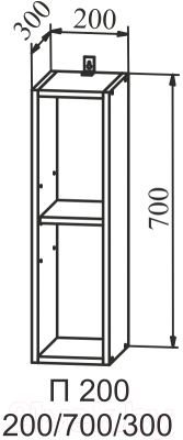Шкаф навесной для кухни ДСВ Тренто П 200 правый (серый/белый)