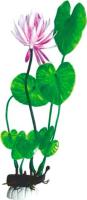 Декорация для аквариума Barbus Лилия с цветком / Plant 013/30 (зеленый) - 