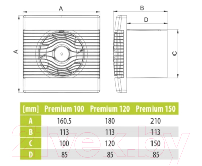 Вентилятор накладной AirRoxy pRemium 150 S 01-021