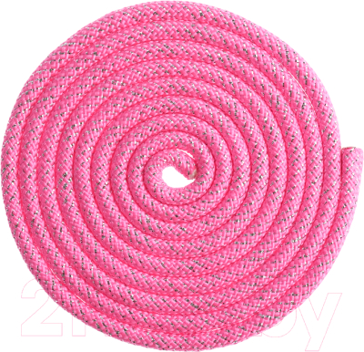 Скакалка для художественной гимнастики Grace Dance 4483707 (2.5м, неон/розовый/серебристый с люрексом)