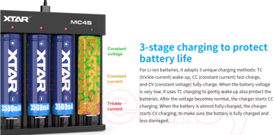 Зарядное устройство для аккумуляторов XTAR MC4S