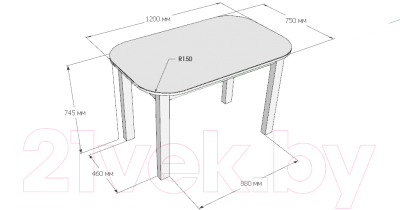 Обеденный стол Senira Р-02.06 (метрополитан белый)