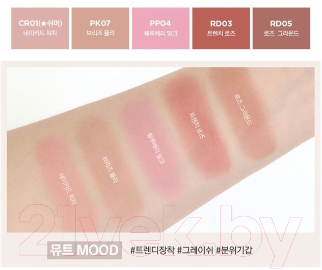 Румяна The Saem Saemmul Single Blusher PP04 Blueberry Milk — фото 2