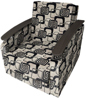 Кресло-кровать Асмана Виктория с декором 2 (рогожка кубики коричневые) - 