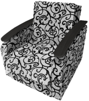 Кресло-кровать Асмана Виктория с декором 2 (рогожка завиток черный) - 