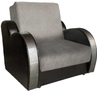 Кресло-кровать Асмана Виктория с декором 3 (рогожка бежевый/кожзам коричневый) - 