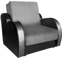 Кресло-кровать Асмана Виктория с декором 3 (рогожка серый/кожзам черный) - 