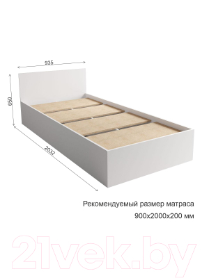 Односпальная кровать ДСВ Мори КРМ 900.1/2 (графит)