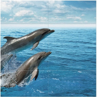 Панель ПВХ КронаПласт Unique Дельфины (2700x250x8мм) - 