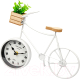Настольные часы Вещицы Велосипед с суккулентом Fancy52 (белый) - 