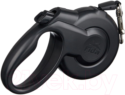 Поводок-рулетка Fida Styleash S лента 5м / 202576 (черный)