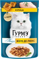 Влажный корм для кошек Гурмэ Перл желе де-люкс с курицей (75г) - 