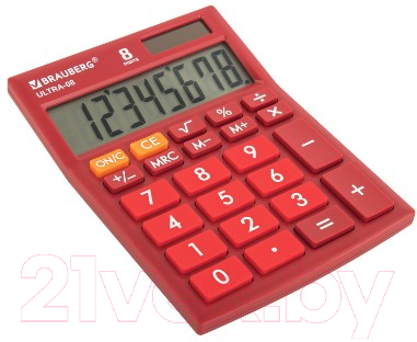 Калькулятор Brauberg Ultra-08-WR / 250510 (бордовый)
