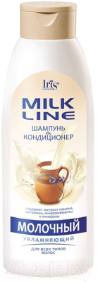 Шампунь для волос Iris Cosmetic Milk Line Молочный Увлажняющий с протеинами молока (1л)
