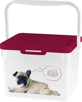 Емкость для хранения корма Lucky Pet Собаки / 434212621 (5,3л, бордовый) - 