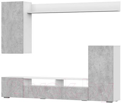 Стенка NN мебель МГС 4 (белый/цемент светлый)