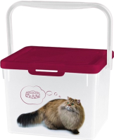 Емкость для хранения корма Lucky Pet Кошки / 434212721 (5,3л, бордовый) - 
