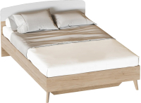 Полуторная кровать Мебельград Калгари 140 (дуб натуральный светлый/белый матовый) - 