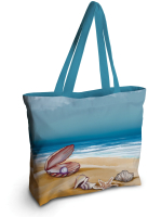 Пляжная сумка JoyArty Ракушка с жемчугом на песке / bsz_385244 - 