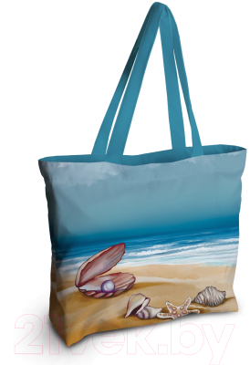 Пляжная сумка JoyArty Ракушка с жемчугом на песке / bsz_385244
