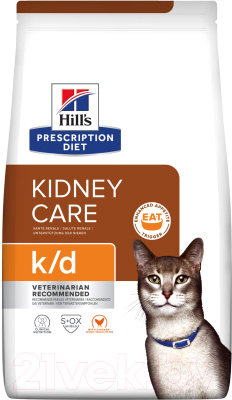 Hill's Prescription Diet Kidney Care Chicken k/d (3кг) Сухой корм для ...
