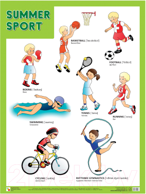 Развивающий плакат Мозаика-Синтез Summer Sport / МС11008