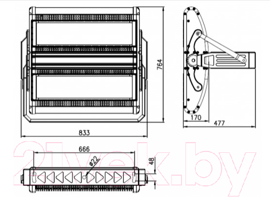 Прожектор КС LED TV-1002M-1000W-IP65