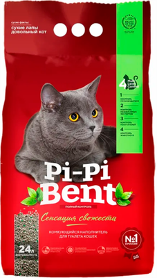 Наполнитель для туалета Pi-Pi-Bent Сенсация свежести L019 (24л/10кг) - 