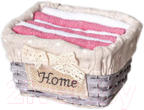 Полотенце Arya Home Grey 30x30 / 8680943109095 (6шт, розовый/белый)