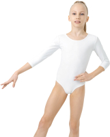 Купальник для художественной гимнастики Grace Dance 871206 (р-р 28, белый) - 