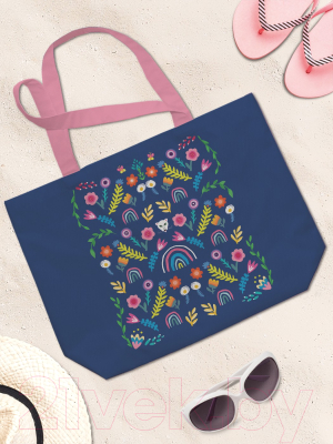 Пляжная сумка JoyArty Цветы и радуга / bsz_389503