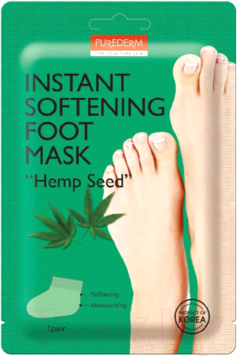 Маска для ног Purederm Instant Softening Foot Mask Hemp Seed Смягчающая (34г)