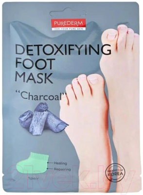 Маска для ног Purederm Detoxifying Foot Mask Charcoal  (34г)