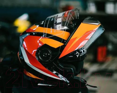 Мотошлем Racer JK526 (XL, оранжевый/красный)