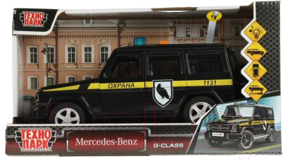 Автомобиль игрушечный Технопарк Mercedes-Benz G-Class Охрана / GCLASS-21PLSEC-BK