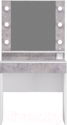 Туалетный столик Аквилон Акцент №12 с подсветкой (белое сияние/цемент светлый)