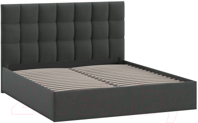 Двуспальная кровать ТриЯ Эмбер универсальный тип 1 160x200 (велюр графит)
