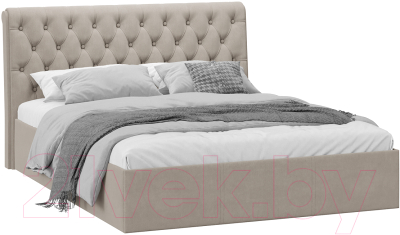 Двуспальная кровать ТриЯ Скарлет универсальная тип 1 160x200 (велюр мокко темный)