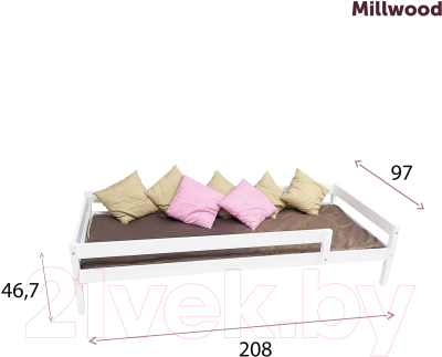 Кровать-тахта детская Millwood SweetDreams 1900 90x200 (сосна белая)