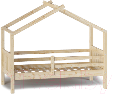 Стилизованная кровать детская Мебельград Ассоль 70x160 (прозрачный лак)