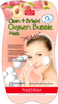 Маска для лица кремовая Purederm Clean & Bright Oxygen Bubble Mask Peach (3.5мл)