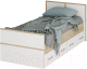 Односпальная кровать BTS Сакура Light 900 (дуб сонома/белый) - 