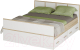 Двуспальная кровать BTS Сакура Light 1600 (дуб сонома/белый) - 
