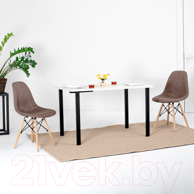 Обеденный стол Millwood Прага Л18 120x70 (дуб белый крафт/металл черный)