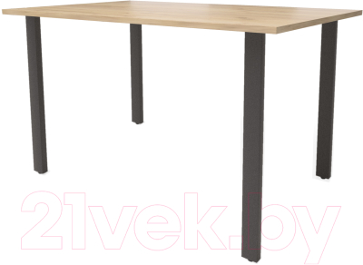 Обеденный стол Millwood Прага Л18 120x70 (дуб золотой крафт/металл черный)