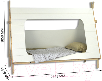 Стилизованная кровать детская Millwood 3100 Tipi (сосна белая)