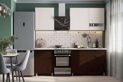 Готовая кухня SV-мебель Розалия 1.7 (белый/ясень анкор светлый/дуб венге/семолина бежевый)