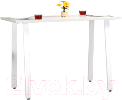 Обеденный стол Millwood Леон Л18 100x70x75 (дуб белый Craft/металл белый)